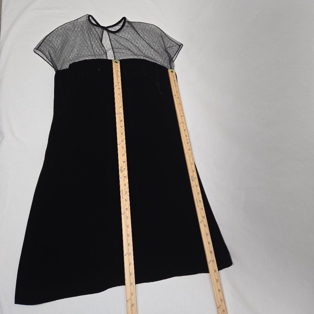 Vintage KATHLIN ARGIRO Black Velvet Sheer Top Dress Size 10 USA MADE New NO Tag! - Picture 16 of 16